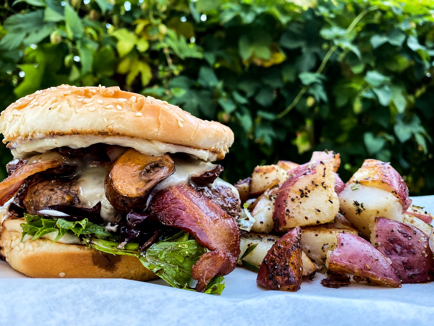 Mushroom Swiss Burger - Weekly Special | Backyard Tap House - Florence, MT