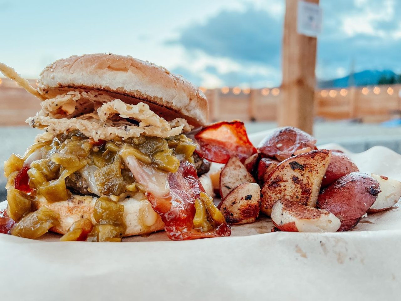 Green Chile Smash Burger November Feature • Backyard Tap House